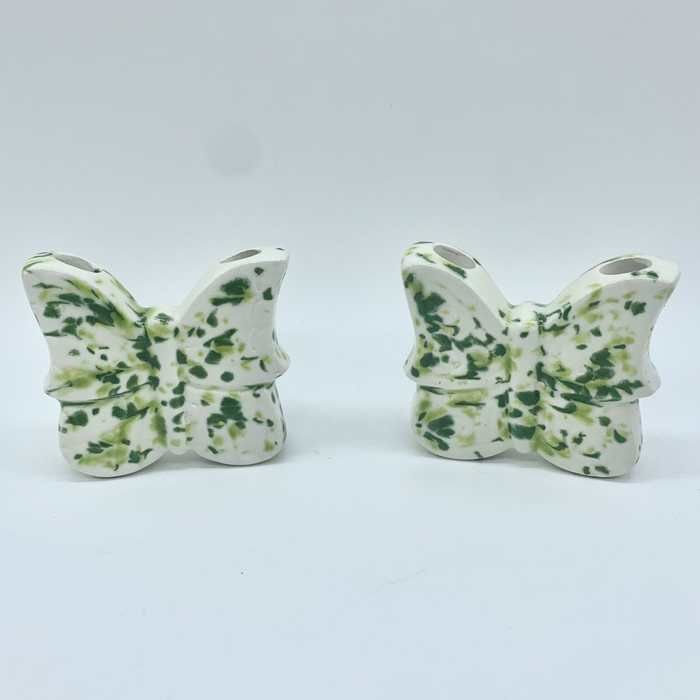 Vintage Ceramic Macrame Beads Butterfly