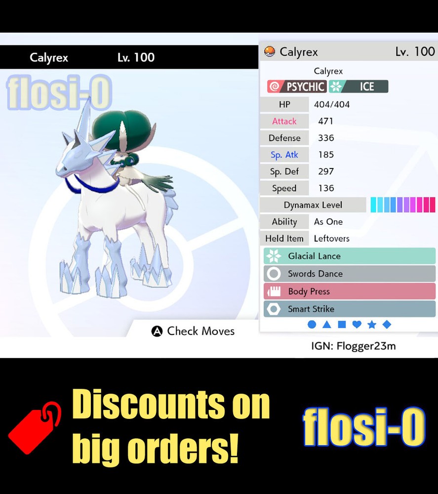 Pokemon Sword and Shield 6IV Calyrex Ice Rider
