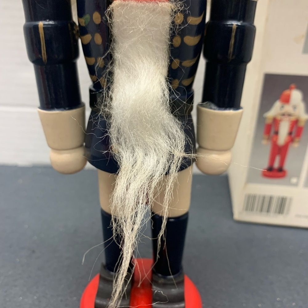 Wood Nutcracker Blue Solider Figure Christmas