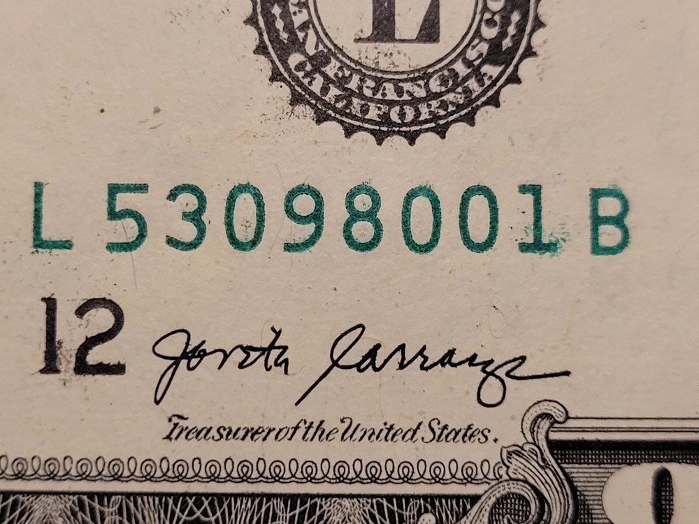2017 A $1 DOLLAR BILL WITH INSUFFICIENT INKING ERROR Nice CRISP