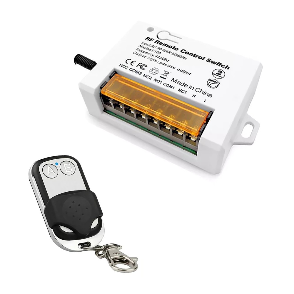110V 220V 2Ch for Garage/Gate Relay Receiver Wireless Remote Control Switch aa