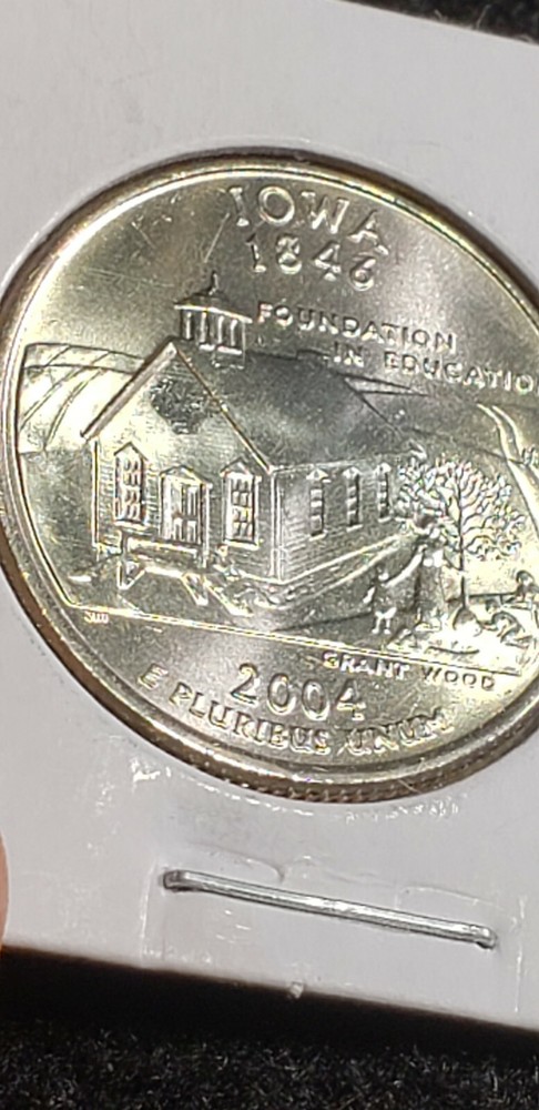 2004 P IOWA quarter Error *strike through Lamination Error* ? MS Uncirculated