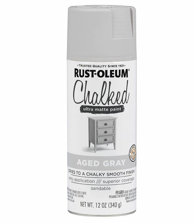 Rust-Oleum 302592 Chalked Spray Paint, 12 oz, Aged Gray/Gray