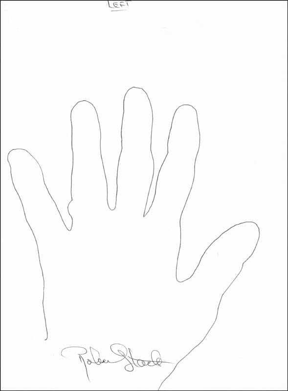 ROBERT STACK - HAND/FOOT PRINT OR SKETCH SIGNED
