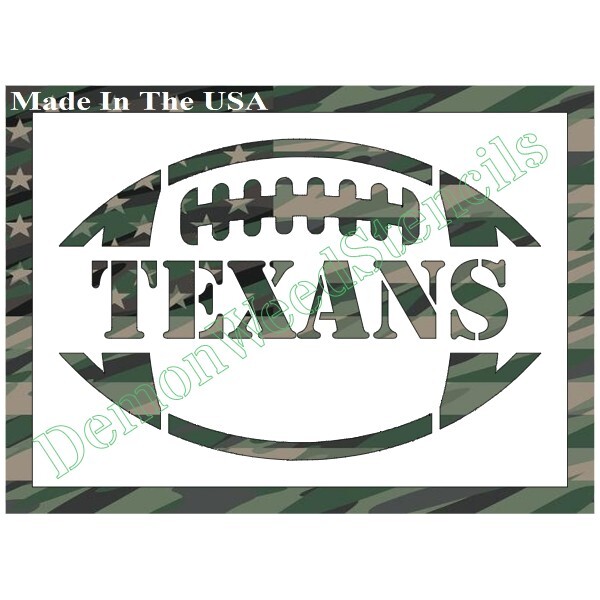 7"x10" Clear Plastic Stencil - Texans Football (SCA156) (.007")