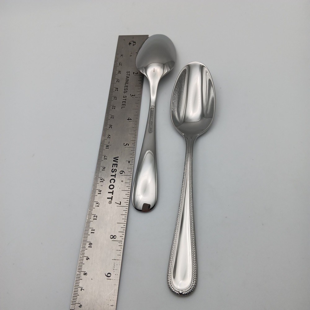 Gorham Braid Place Dinner Oval Spoon 2 Piece Set Stainless Flatware New