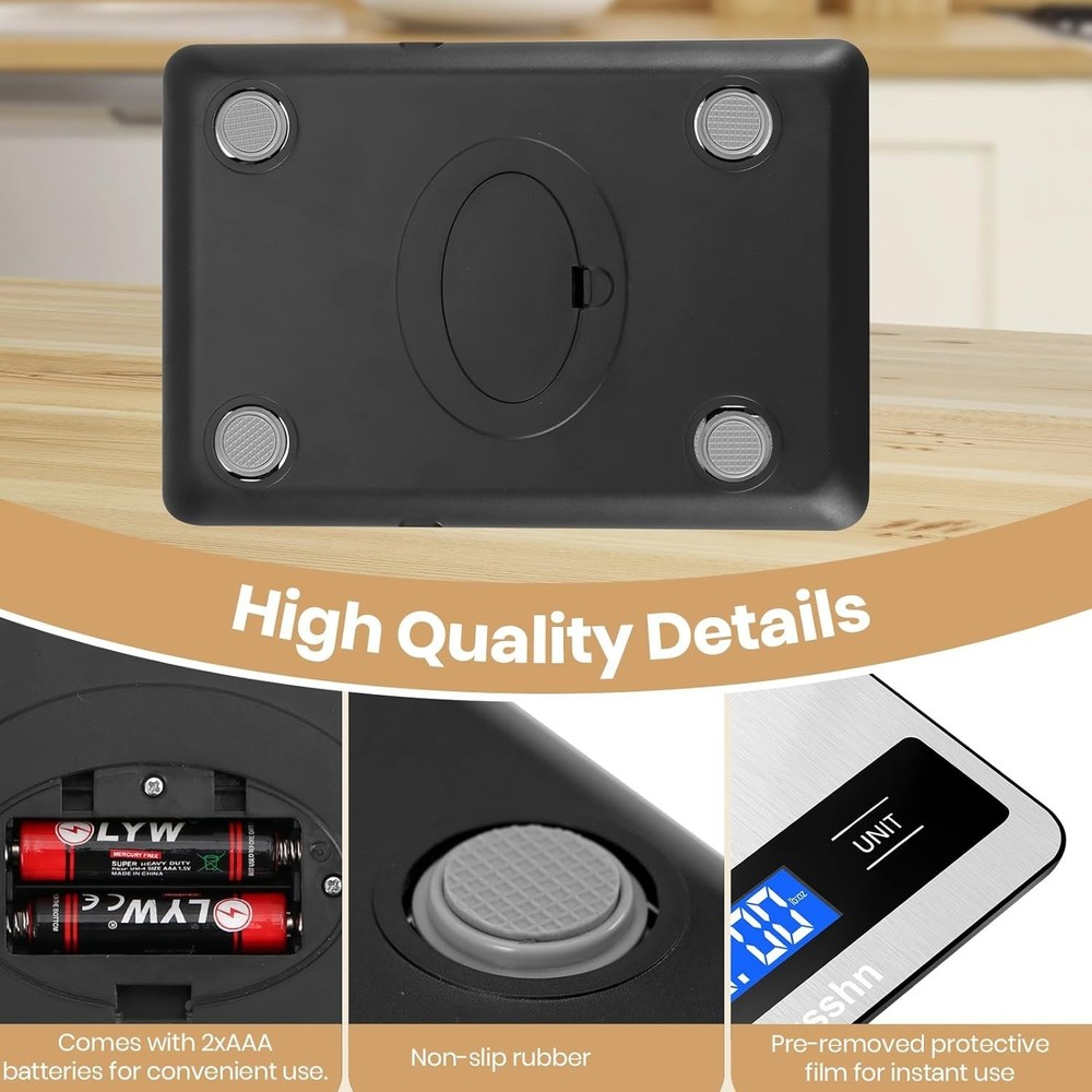 Precision Digital Kitchen Scale - 11lb Capacity, LCD Display & Tare Function