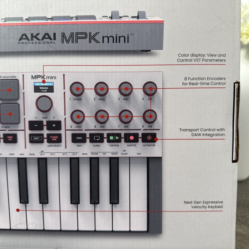 Akai Professional MPK Mini IV MIDI Keyboard Controller - Gray