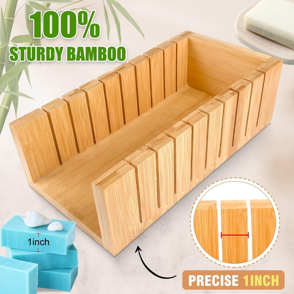 Rectangular Silicone Soap Mold 42oz Kit with Stainless Steel Cutters and Scraper