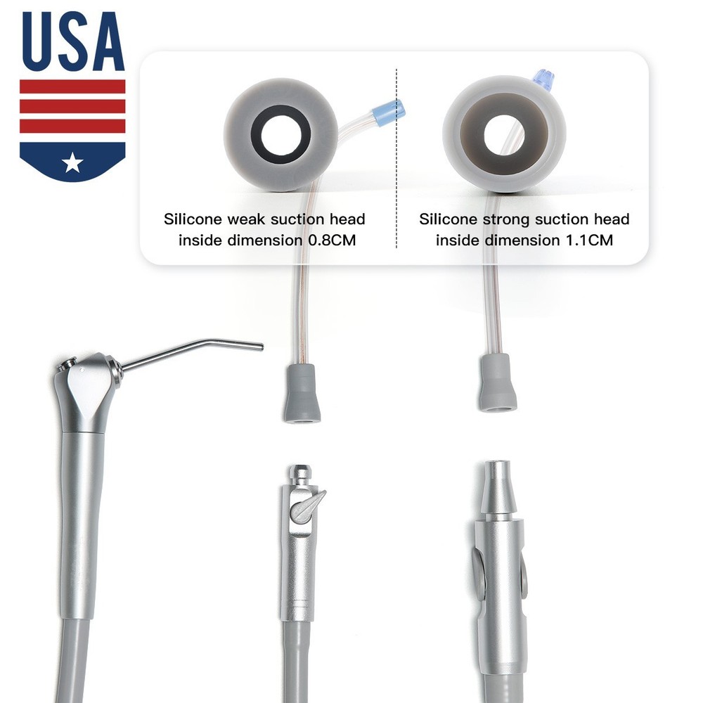 10pcs Dental Saliva Ejector Weak Suction Rubber Snap Tip Adapter Replacement