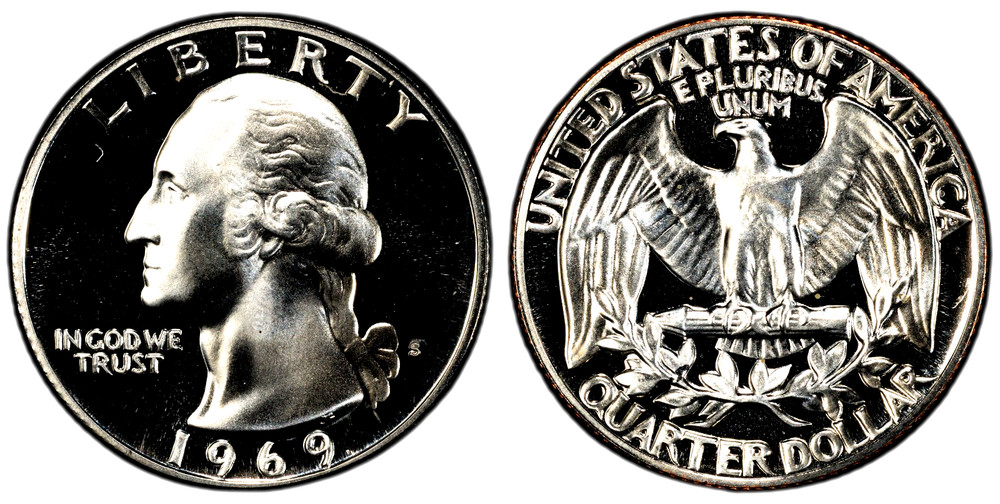 1969 S GEM  PROOF WASHINGTON QUARTER