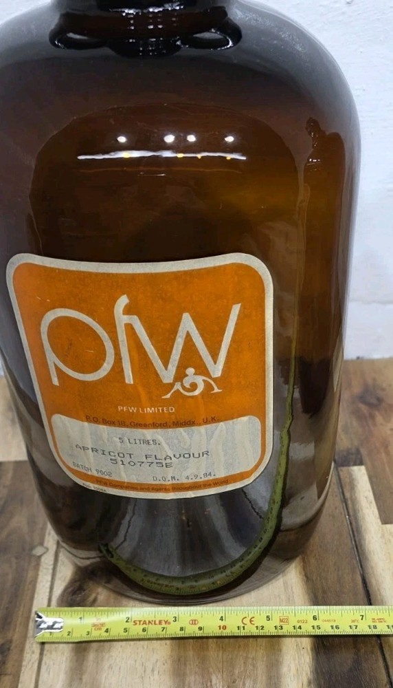 Large Brown Glass Bottles x2 1984
