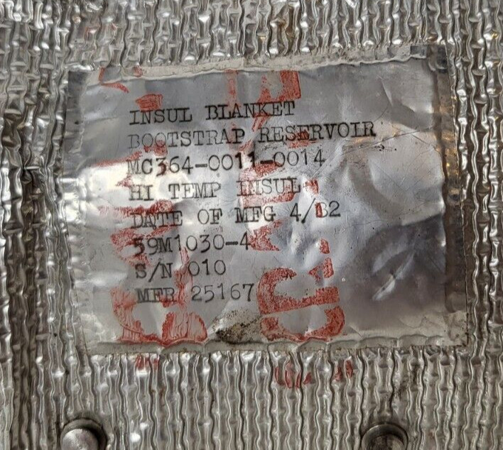 NASA Shuttle Insulation Blanket Bootstrap Reservoir MC364-0011-0014 Authentic