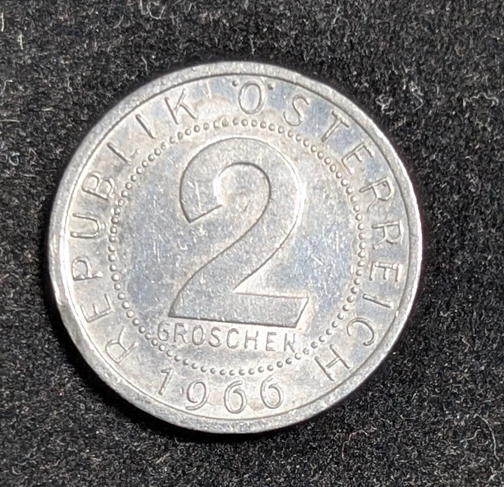 1966 Austria 2 Groschen Circulated KM# 2876