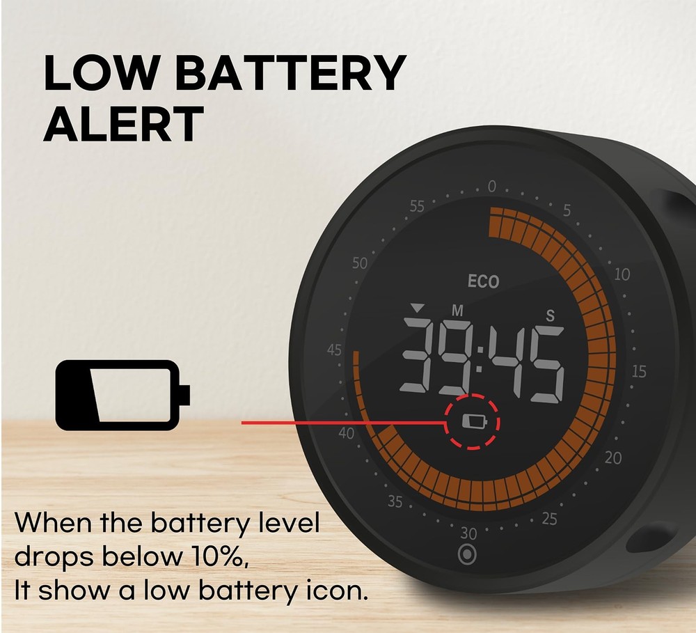 Visual Digital Timer - 60 Min Countdown & Count Up, Large LED Screen with Red...