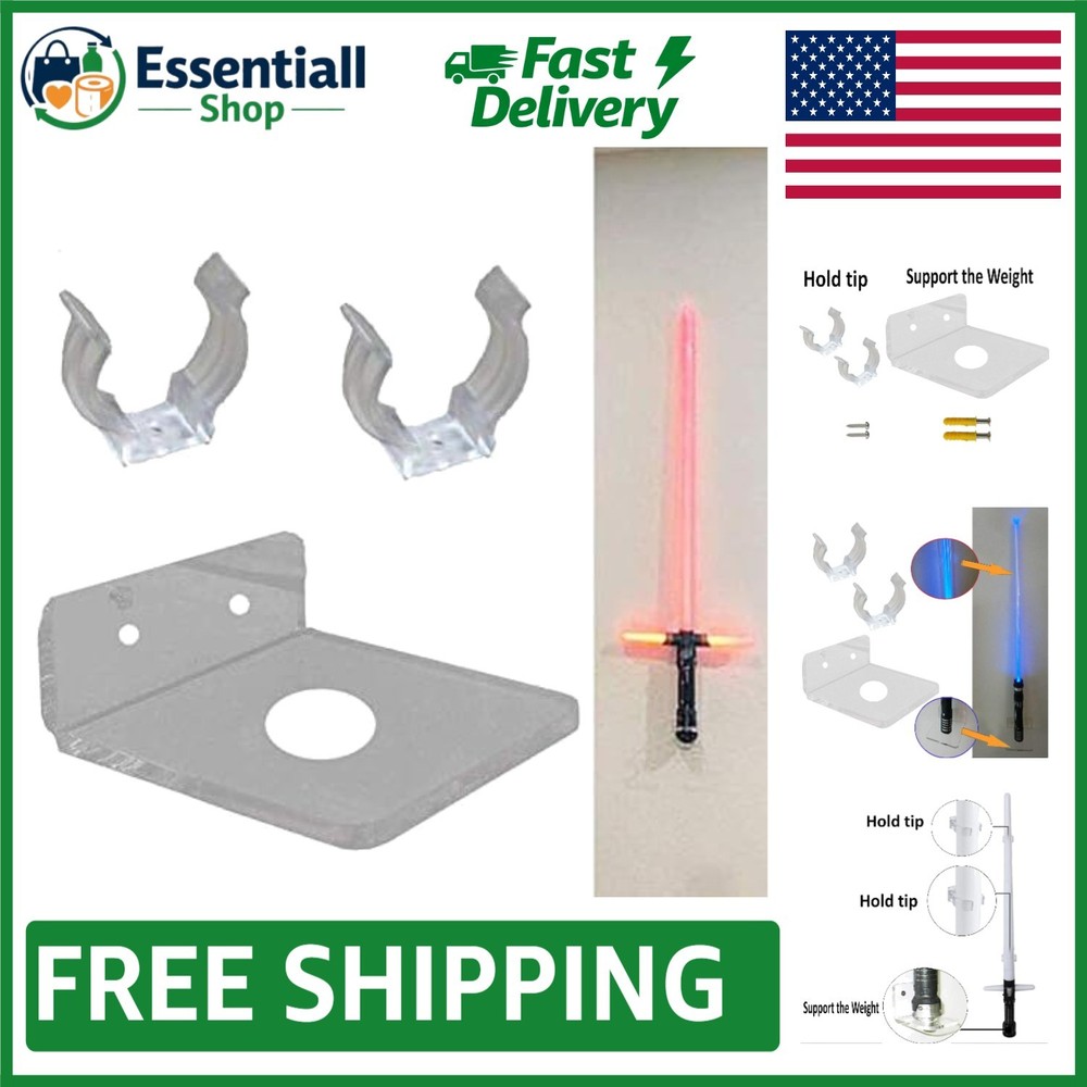 Ultra-Modern Clear Lightsaber Wall Mount - Secure Floating Display Rack