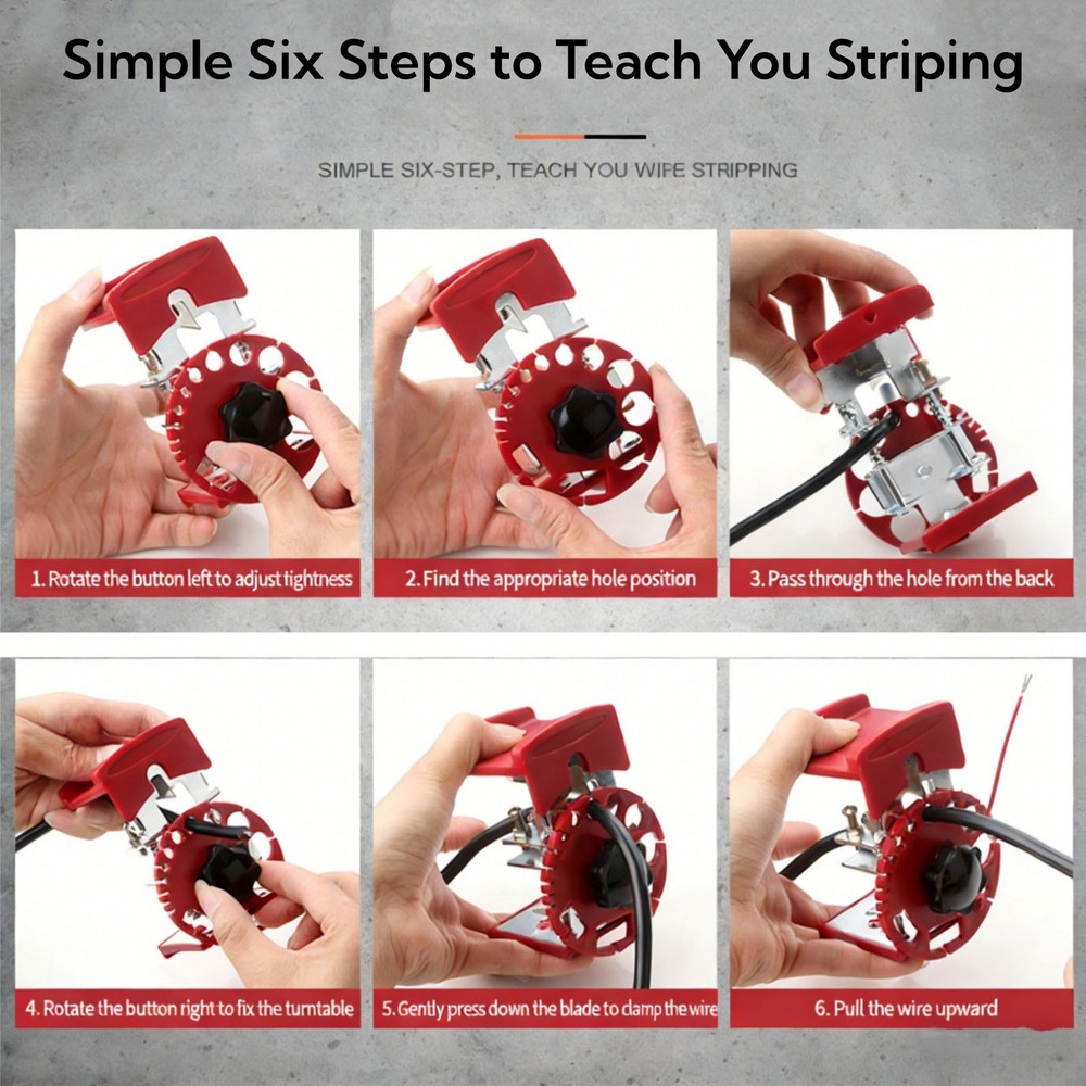 Wire Stripper Tool for Stripping Insulation from Solid or Stranded Copper Wires