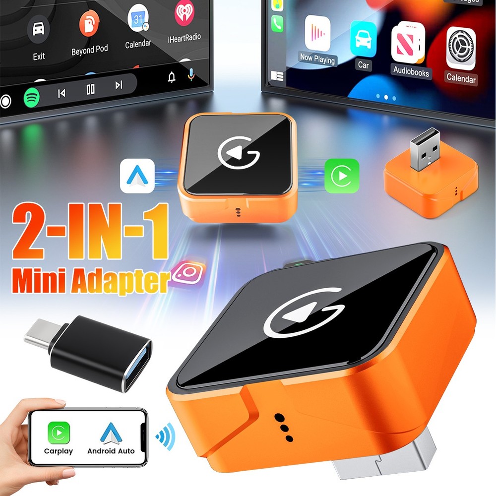 Wireless CarPlay Adapter for Apple iPhone & Android Auto USB Adapter Plug & Play