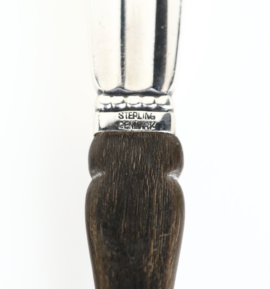 Georg Jensen Sterling Silver and Horn Acorn Pattern Herring Server