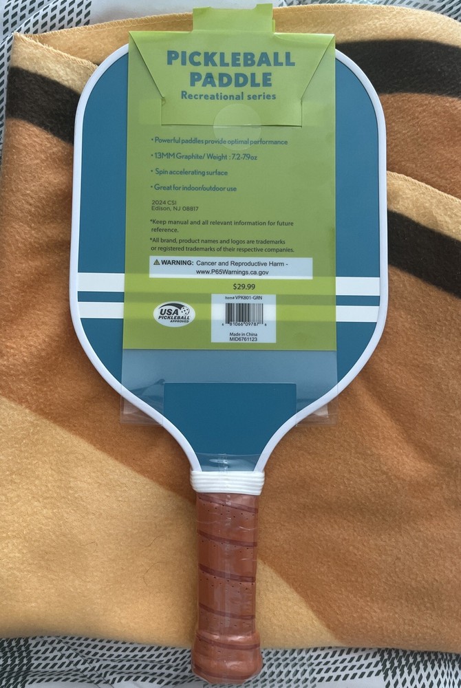 Sakar Pickleball Paddle - Mint Gingham/Blue Stripe