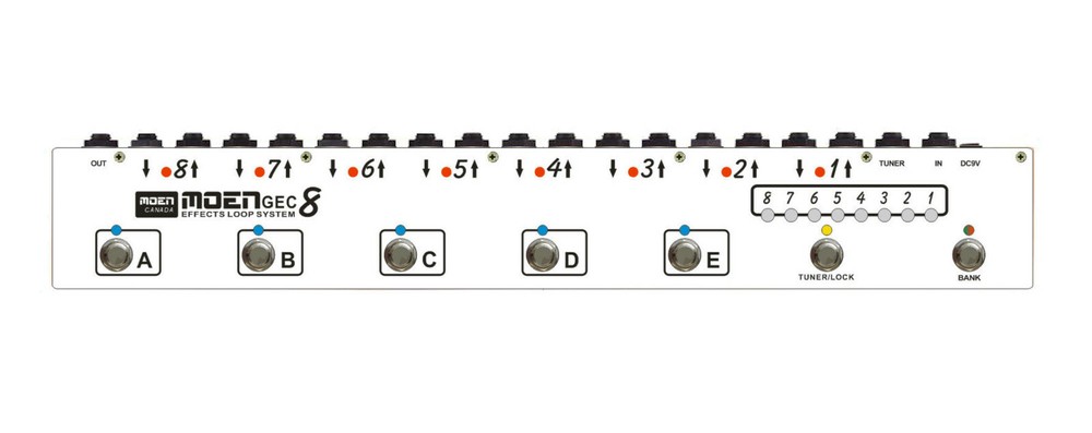 MOEN GEC8 W Guitar Effect Pedal Commander Effects Loop System 8 Loops 10 Presets