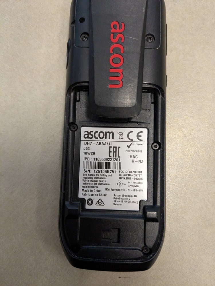Ascom D63 Messenger Handset (Black)