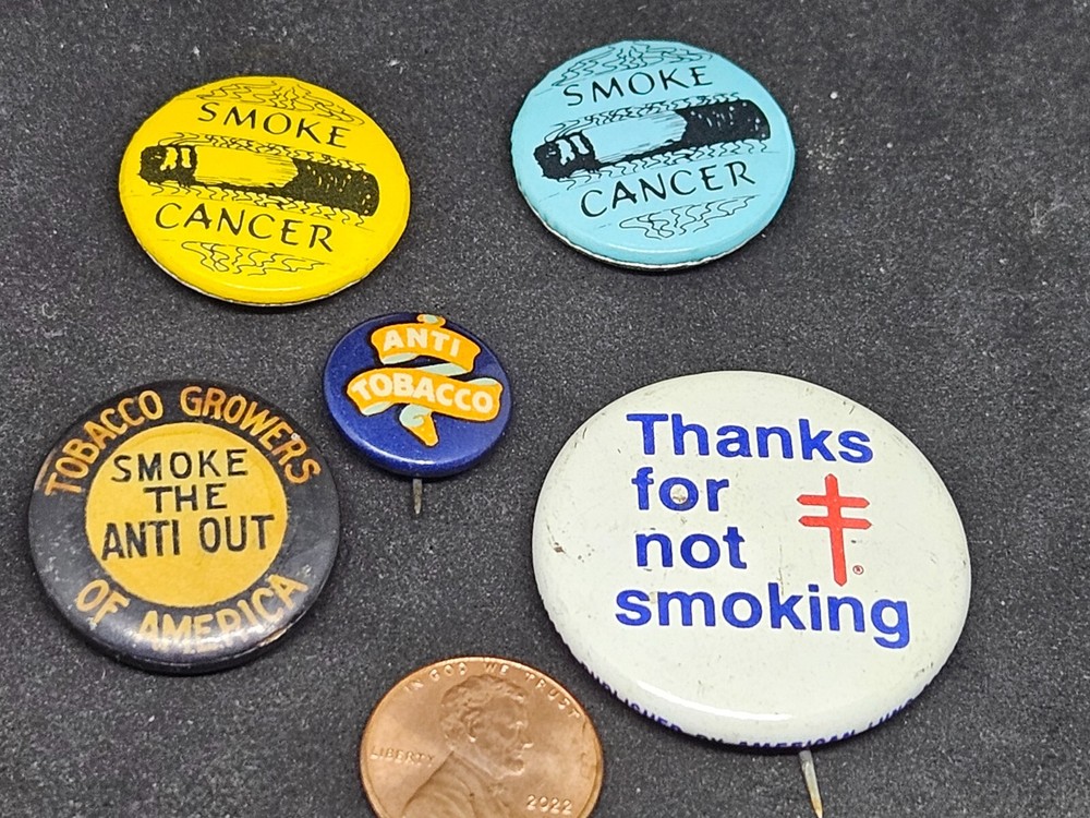 5 ~ Anti Smoking Cancer Pin backs