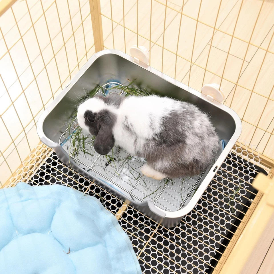 Sorstrem Stainless Steel Sifting Litter Box for Rabbit L
