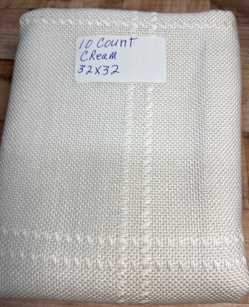 10 Count Cream 32x32 Aida Cross Stitch Fabric Has A  Pattern
