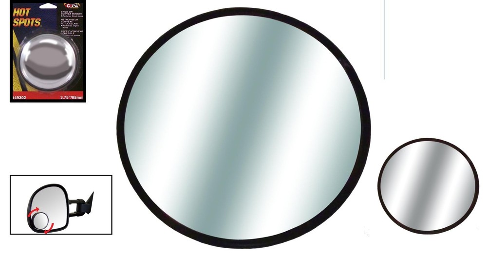 Cipa 3.75" Round Convex Stick-On Mirror - Universal Blind Spot Solution