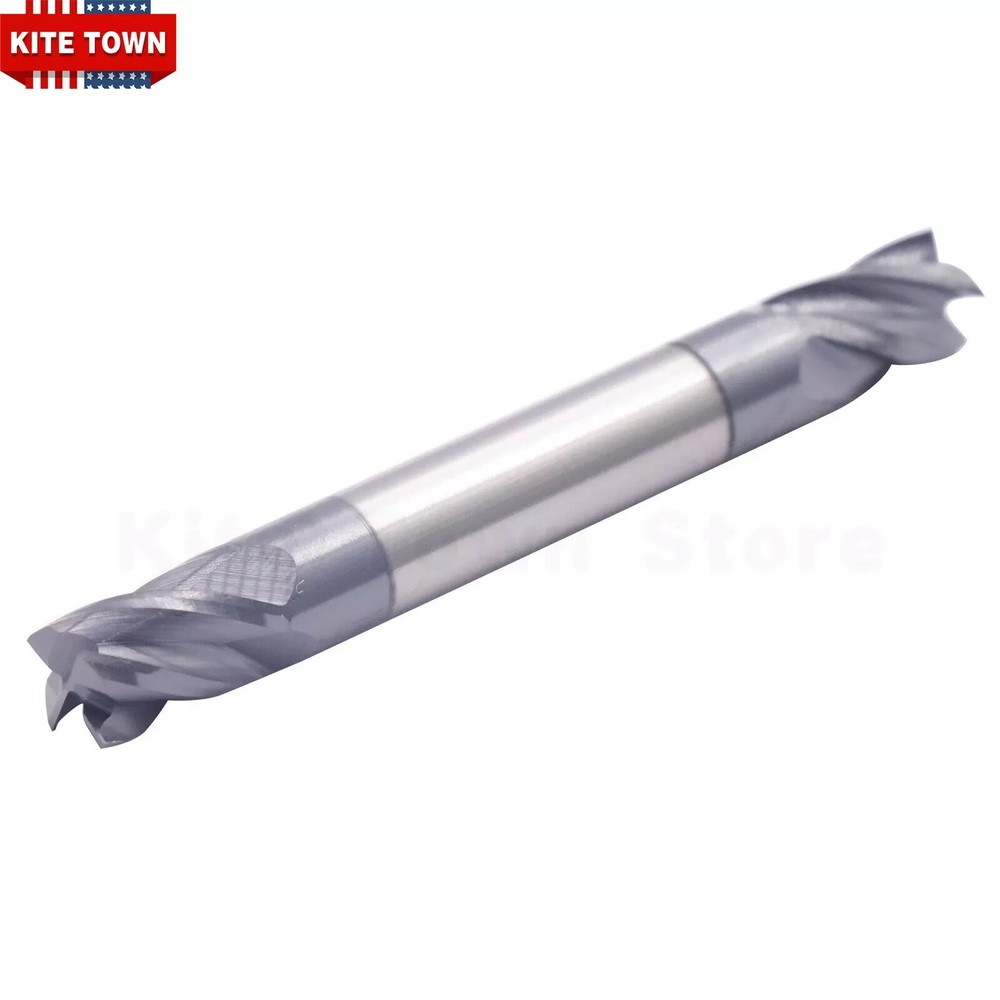 5Pcs 4Flute 5/16" x 1/2" x 2-1/2" Double End Solid Carbide End Mill AlTiN Coated