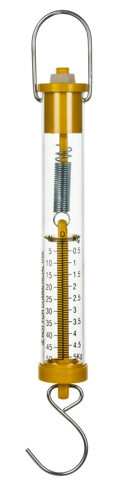 Newton Force Meter Spring Scale - Max Capacity 50N, 5Kg, Dual Scale Labeled