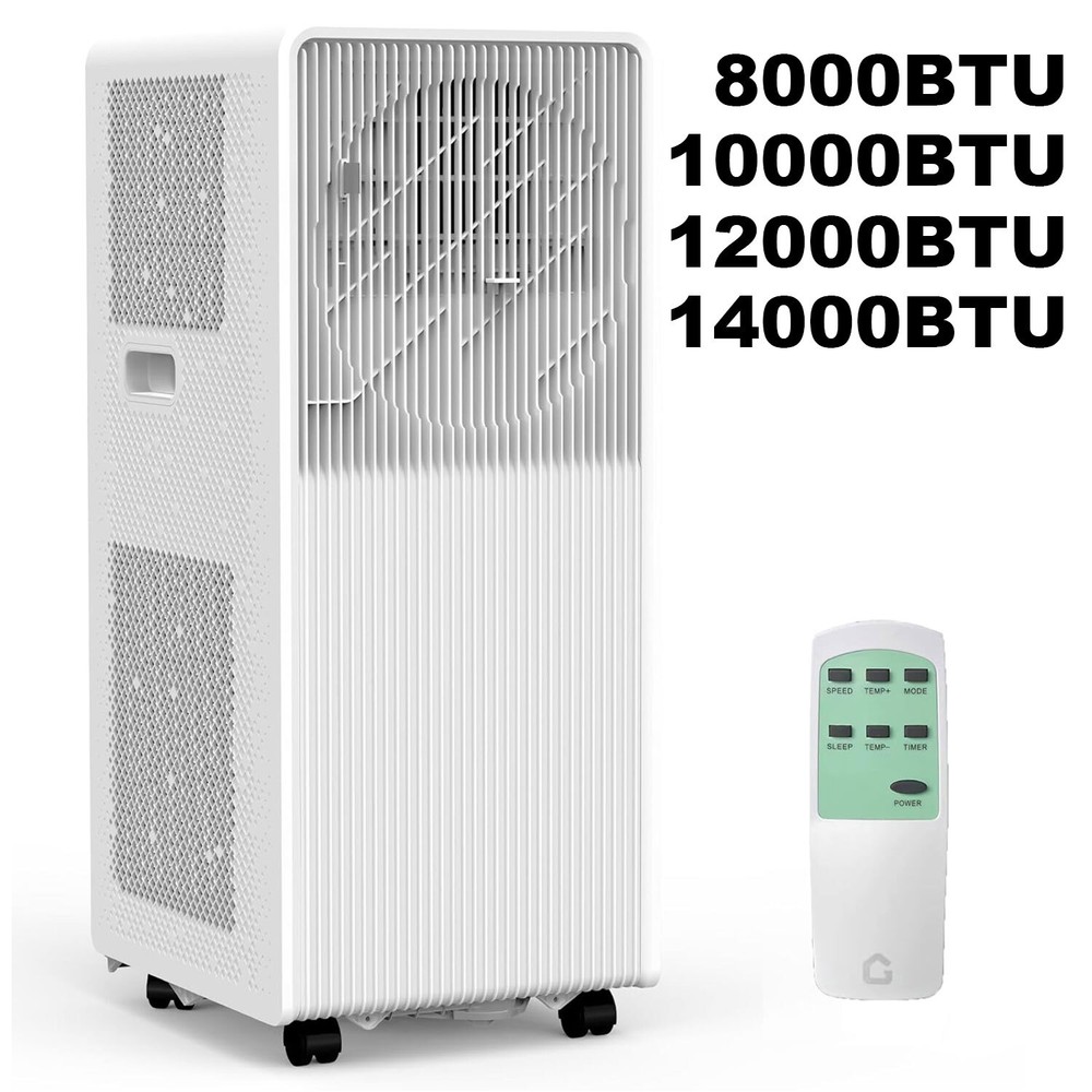 8000-14000BTU Portable Air Conditioner 3-in-1 Dehumidifier AC Unit White