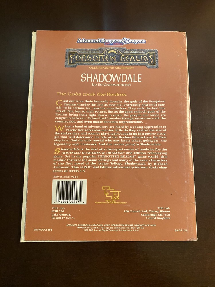 AD&D TSR Adventure Module “Shadowdale”