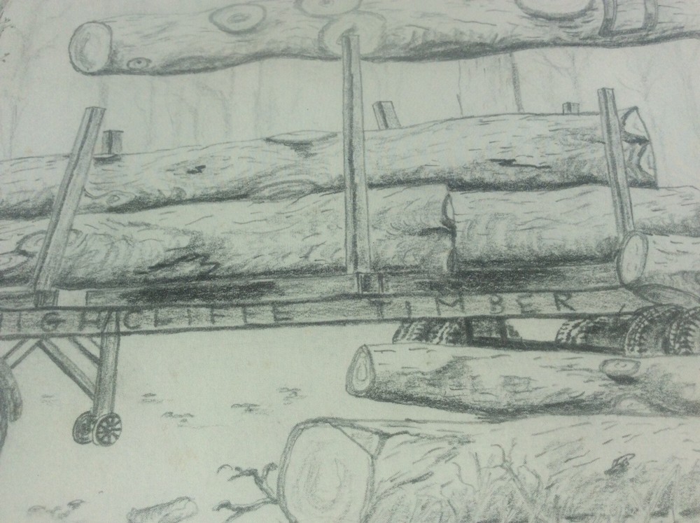 Highcliffe Timber Logging Signed C Wagstaff Countryside Drawing Dated Ltd Ed