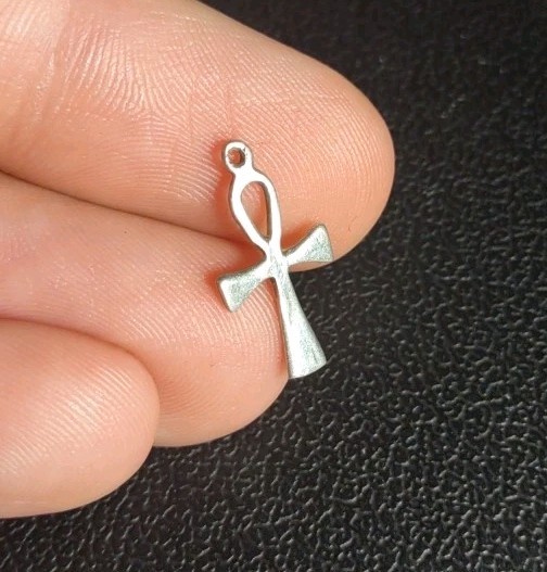 0.5 Gram Ankh Cross 925 Sterling Silver Charm