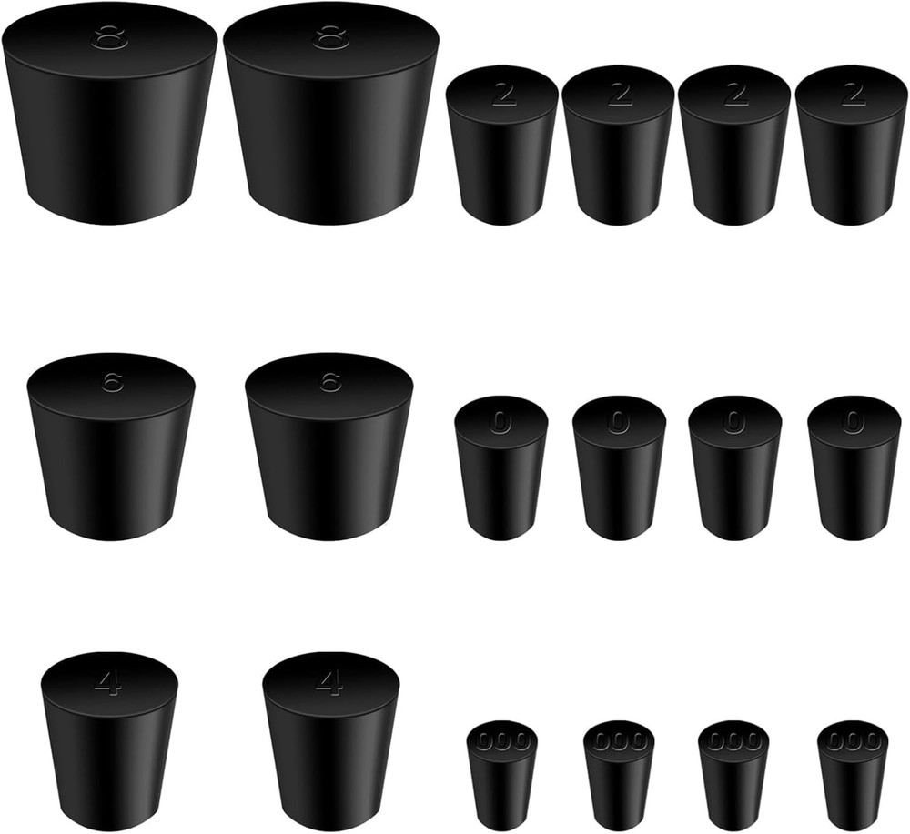 Solid Rubber Stopper,18 pcs Black Rubber Corks Plugs Odor Control Pipe Tank B...