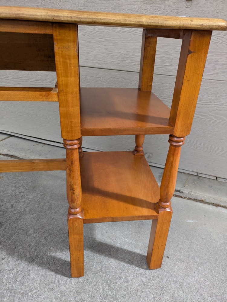Vintage Rustic Country Colonial Solid Maple Wood Writing Desk Table Shaker