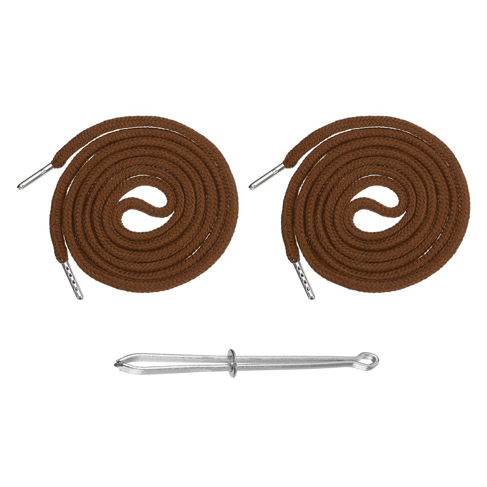 2 Pcs Hoodie Strings Drawstring Cords with Easy Threader (Brown)