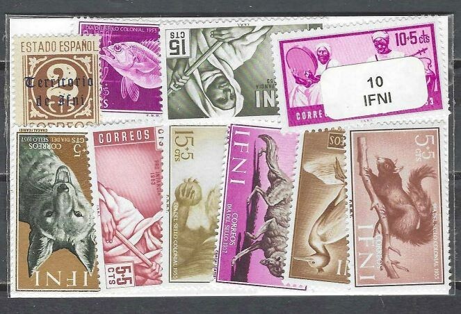 Ifni 10 different stamps