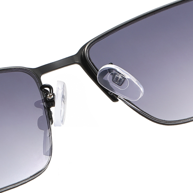 Men Metal Progressive Multifocus Tinted Reading Glasses Half Frame Sunglasses