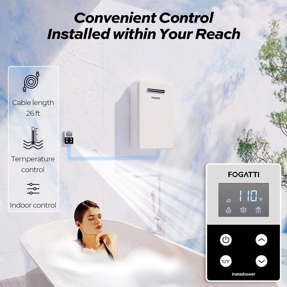 20L 6.3 GPM Outdoor Tankless Natural Gas Water Heater Instant Whole Home Use