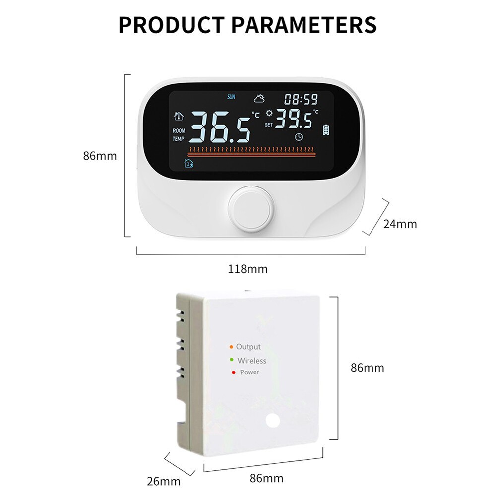 RF Wireless Thermostat Water Boiler Programmable Temperature Controller 433MHZ`