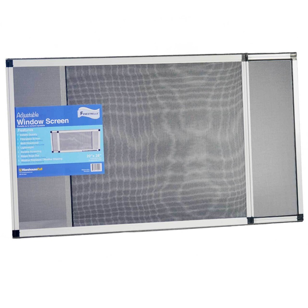 Adjustable Window Screen, Vertical/Horizontal, 20"x28-54" or 28"x20-38", 4 Pack