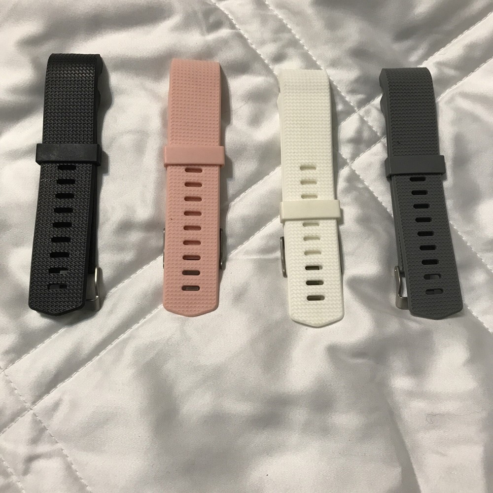 4 Pack Replacement Band for Fitbit Charge 2 Large Black,White, Gray, Rose New