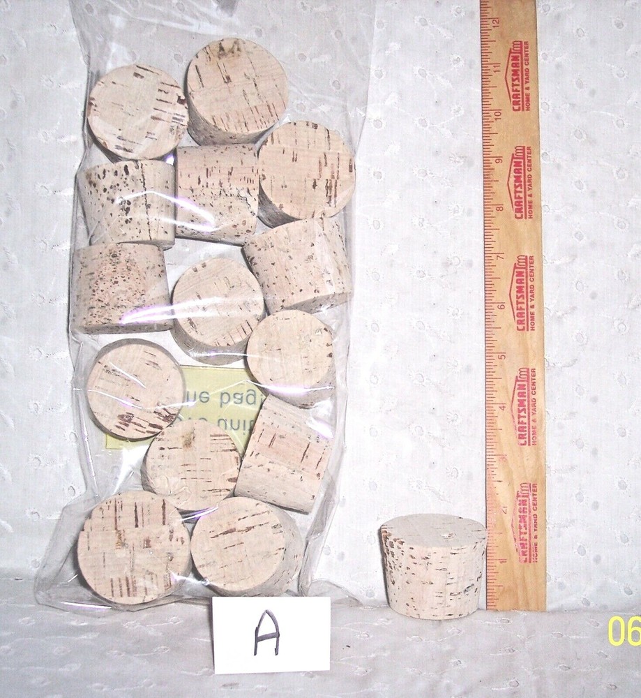 CORKS SOLID STOPPERS - CRAFTS - BOTTLES: U CHOOSE= 2-5-10-15 - QUANTITY & SIZE