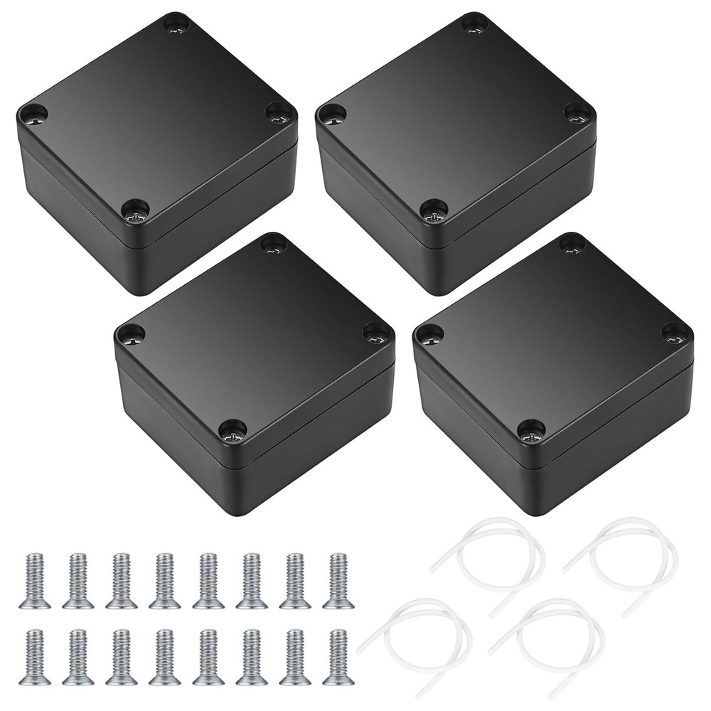 Project Box, 4 Pcs Electrical Junction IP65 Waterproof A, black