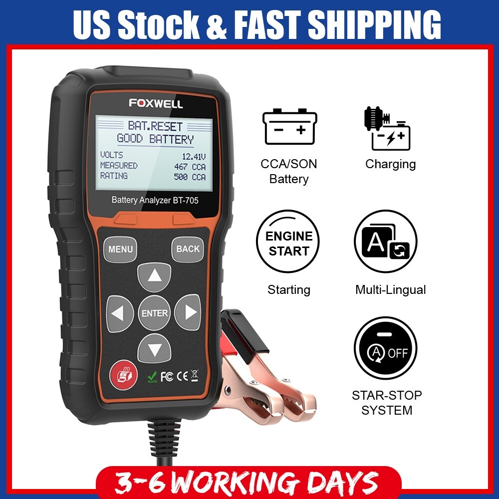 Foxwell BT705 Car Battery Load Tester & Charging System Analyzer 100-2000 CCA