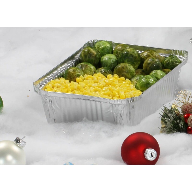 (3 pack) Mainstays Aluminum Foil Medium Takeout Pans with Folded Lids, 3 Count