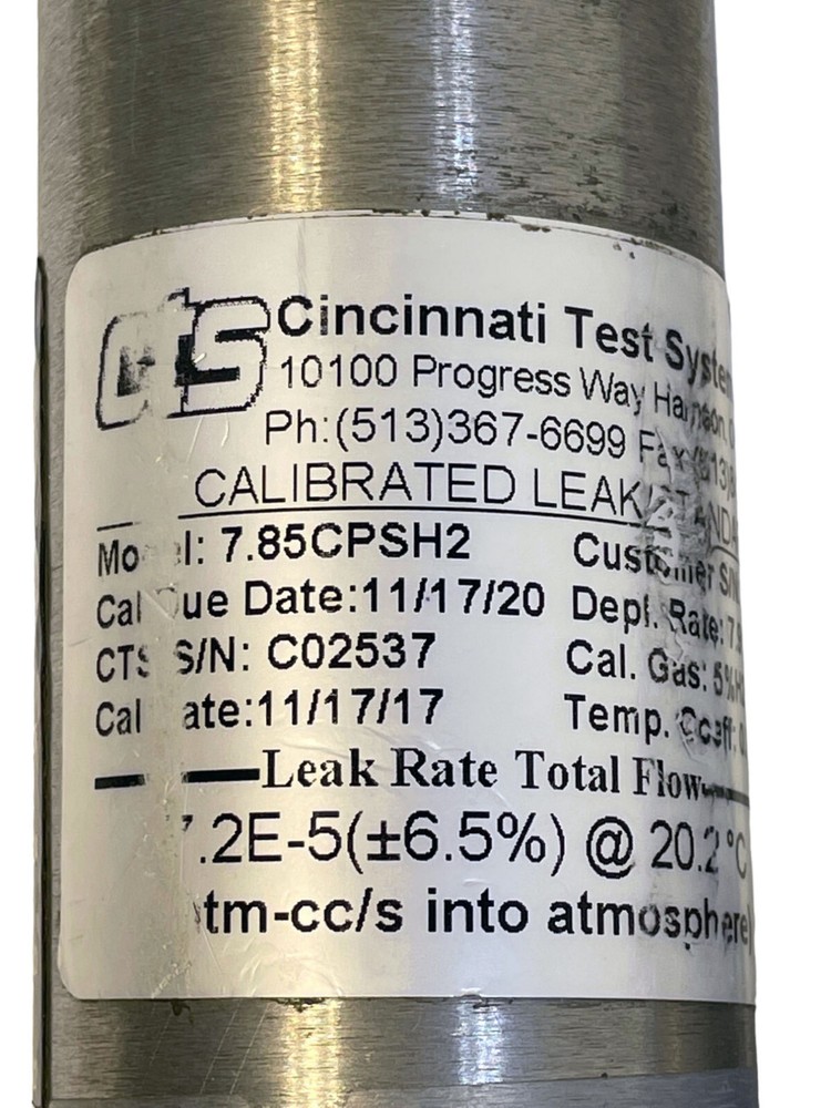 Cincinnati Test Systems C02537 Calibrated leak standard
